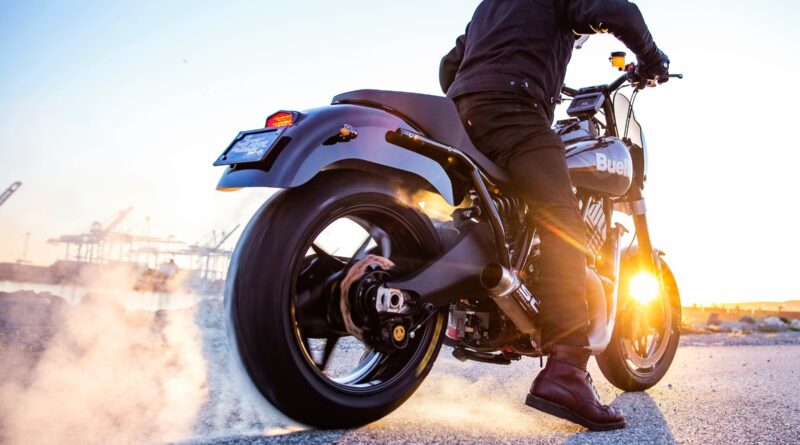 Buell Super Cruiser performing a burnout